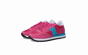 Balanced Curve Women's Jazz Original Low Top Sneakers In Fuchsia/blue
