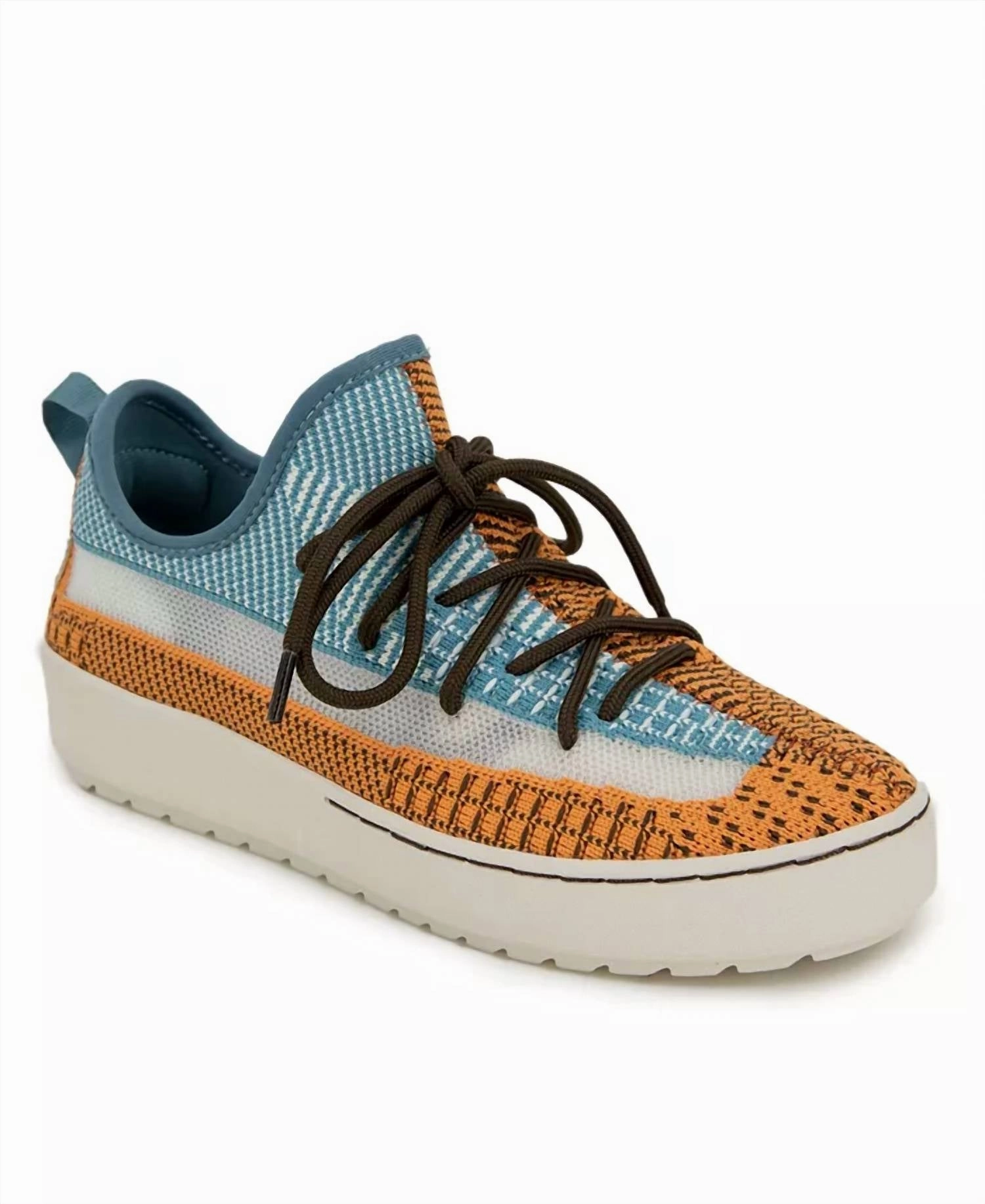 Walking Comfort Women's Jenny Knit Sneaker In Teal Multi