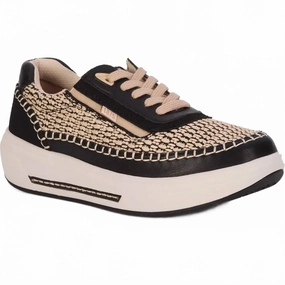 Street Utility Durable Construction Women's Julep Sneaker In Black/beige Combo