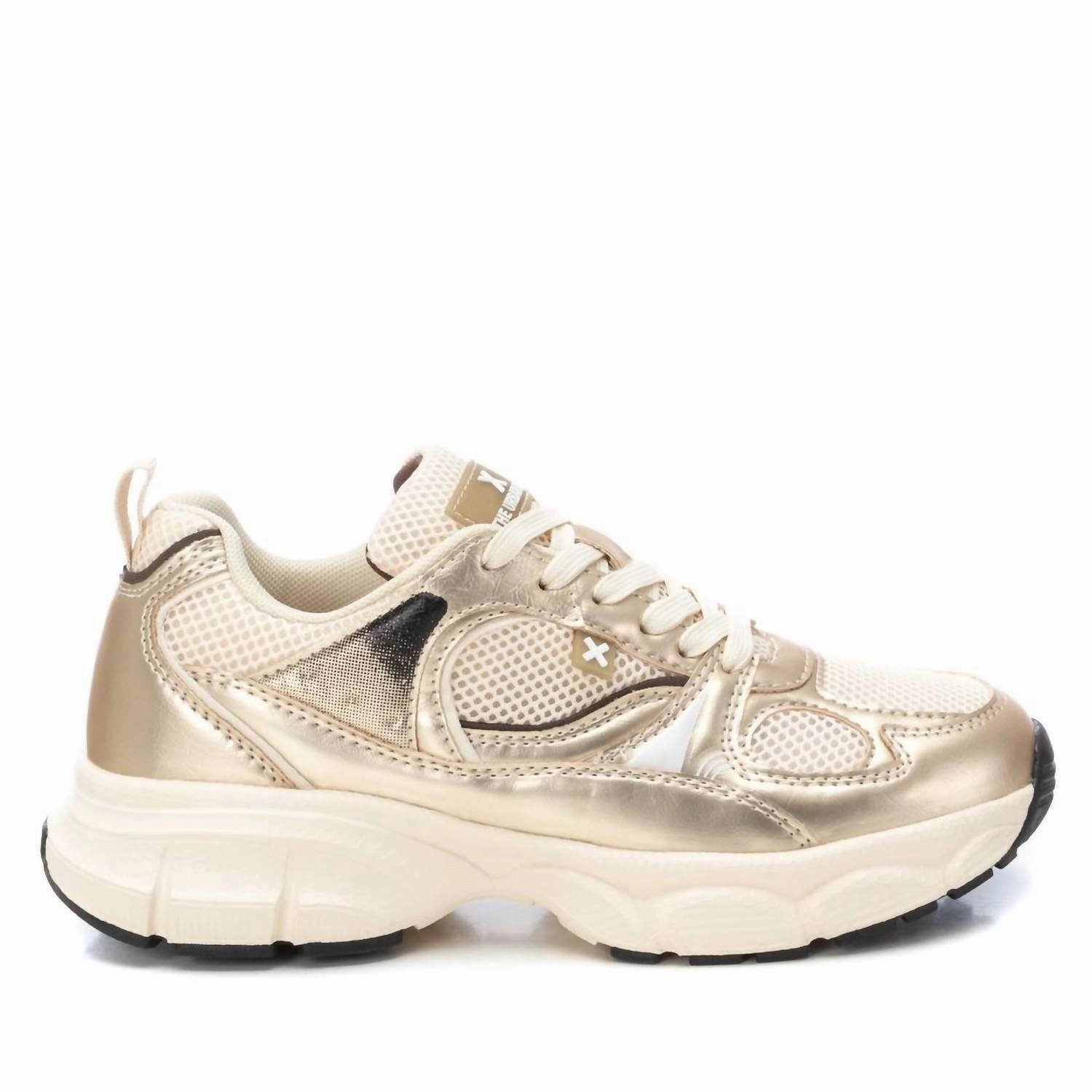 Torsion Control Plate Energy Returning Heel Women's Lace Closure Sneakers In Gold
