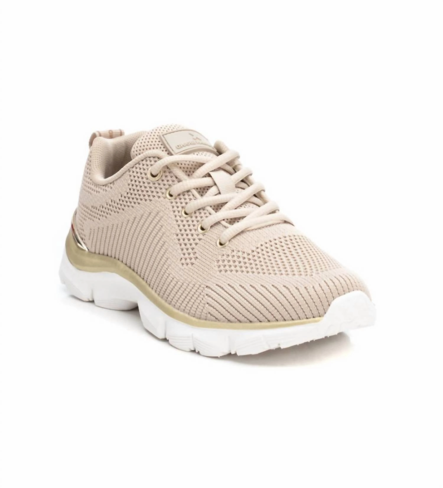 Seamless grip Stylish Support Women's Lace-Up Sneakers In Beige