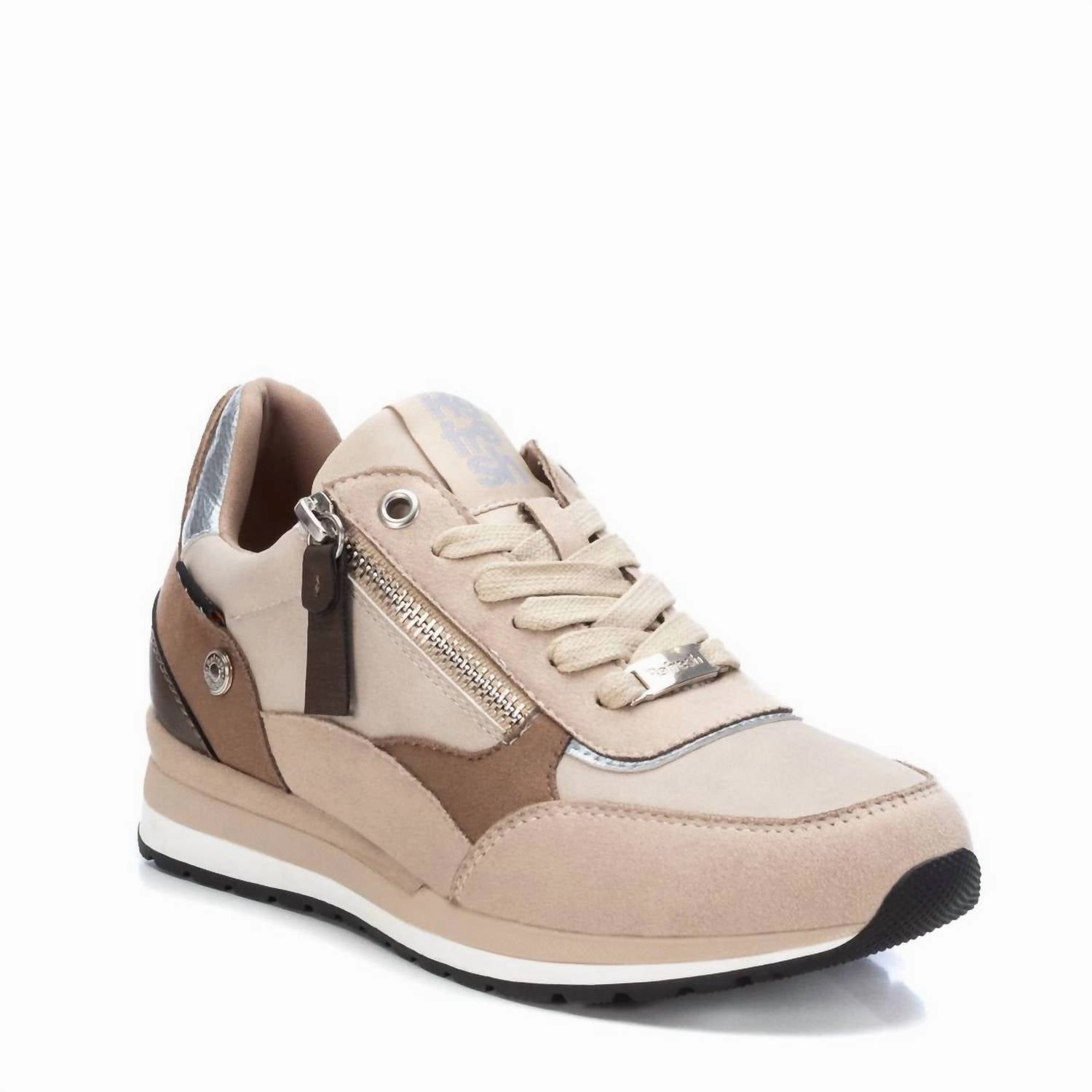 Women's Lace-Up Sneakers In Beige/khaki Flex Groove Technology Trend-setting wear