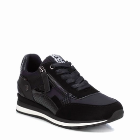 Sporty Women's Lace-Up Sneakers In Black