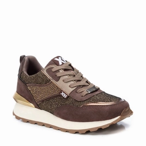 Daily Walking Women's Lace-Up Sneakers In Brown