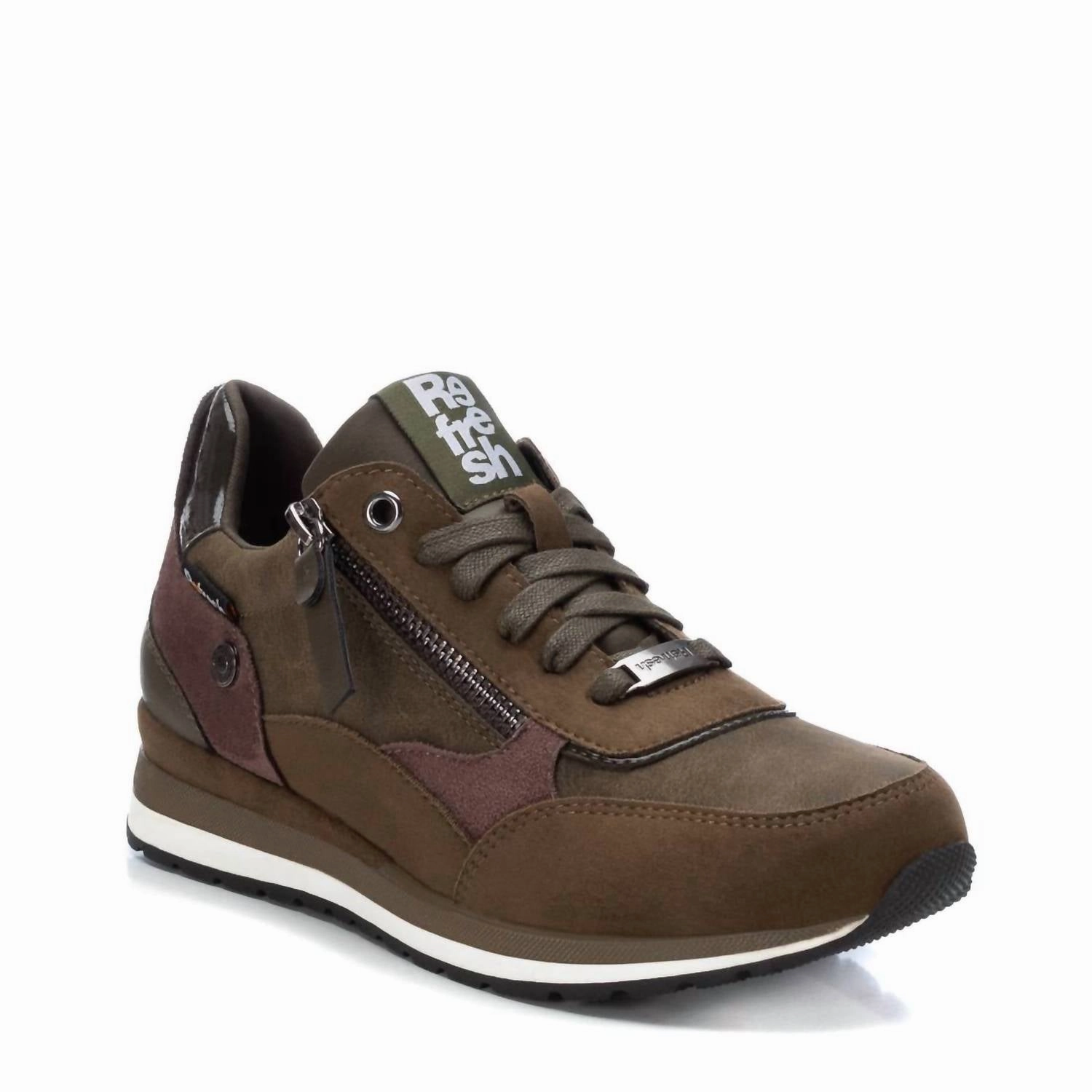 Women's Lace-Up Sneakers In Dark Brown Contemporary Chic Ultra Flexible