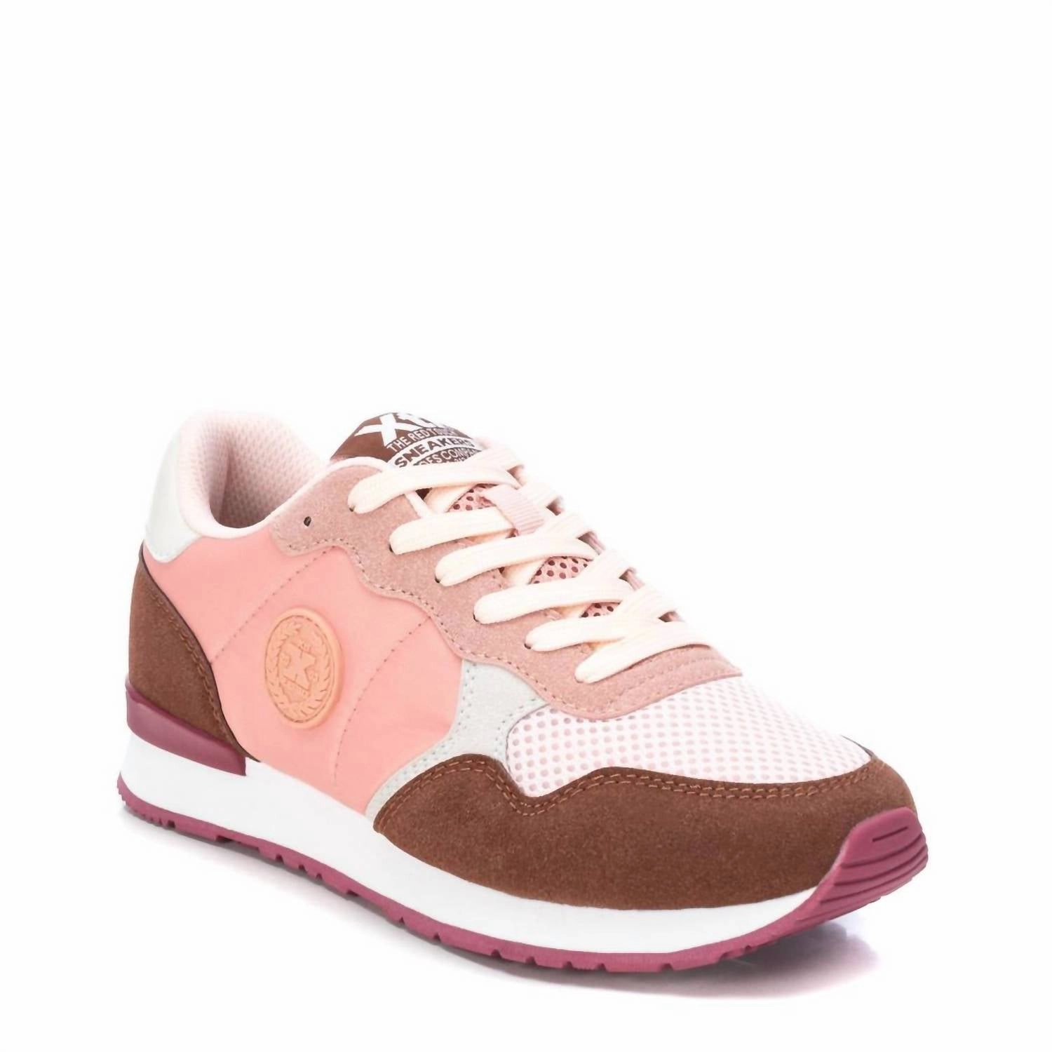 Anti Slip Traction Women's Lace-Up Sneakers In Light Pink