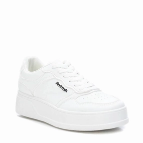 Women's Lace-Up Sneakers In White Wide Toe Box Option