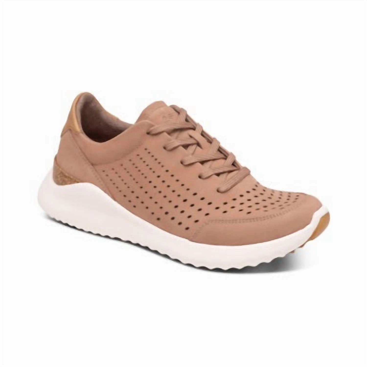 Women's Laura Lace Up Sneaker In Almond Balanced Frame Motion Day