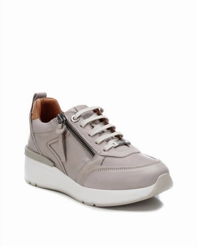 Women's Leather Sneakers In Ice Silent Walk