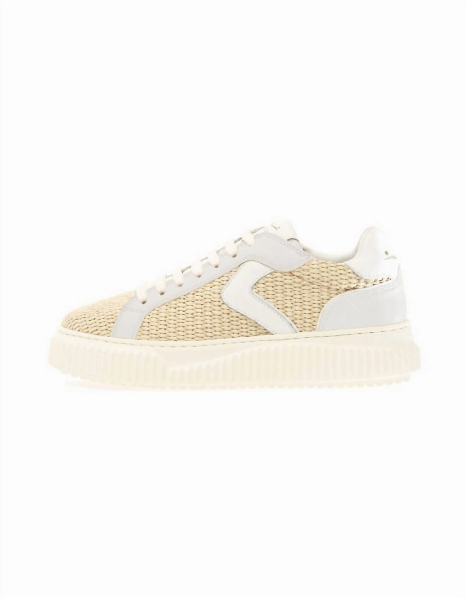 Comfort Strap Women's Lipari Rafia Nappa Sneaker In Cream/white