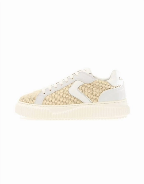 Comfort Strap Women's Lipari Rafia Nappa Sneaker In Cream/white