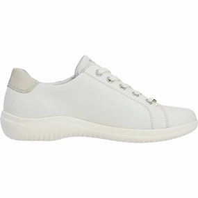 Non Restrictive Toe Box Active Flex Women's Louann 00 Low-Profile Leather Sneaker In Snow/perle/offwhite/musche