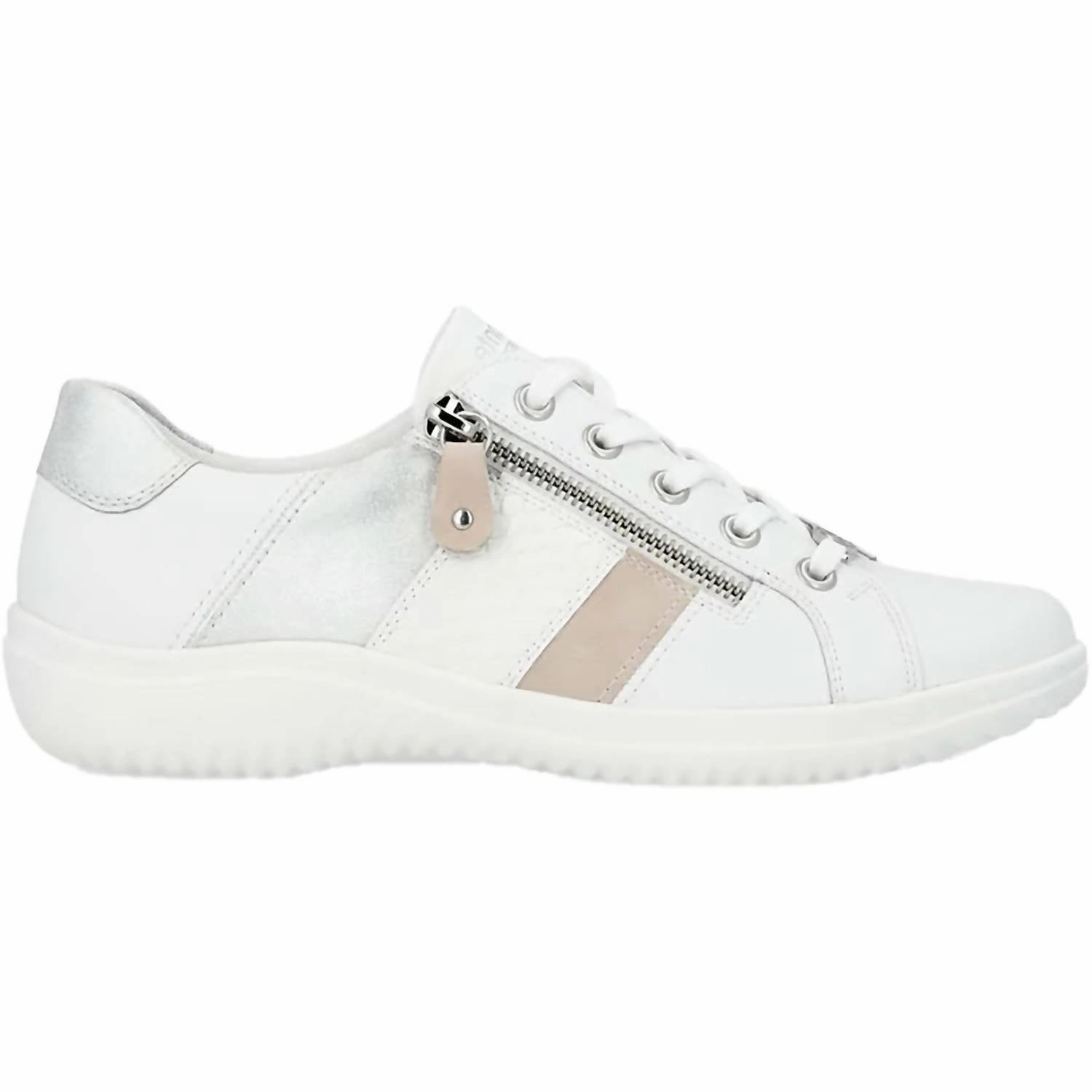 Full Flexibility Women's Low-Profile Leather Sneaker In Weiss/rose/ice
