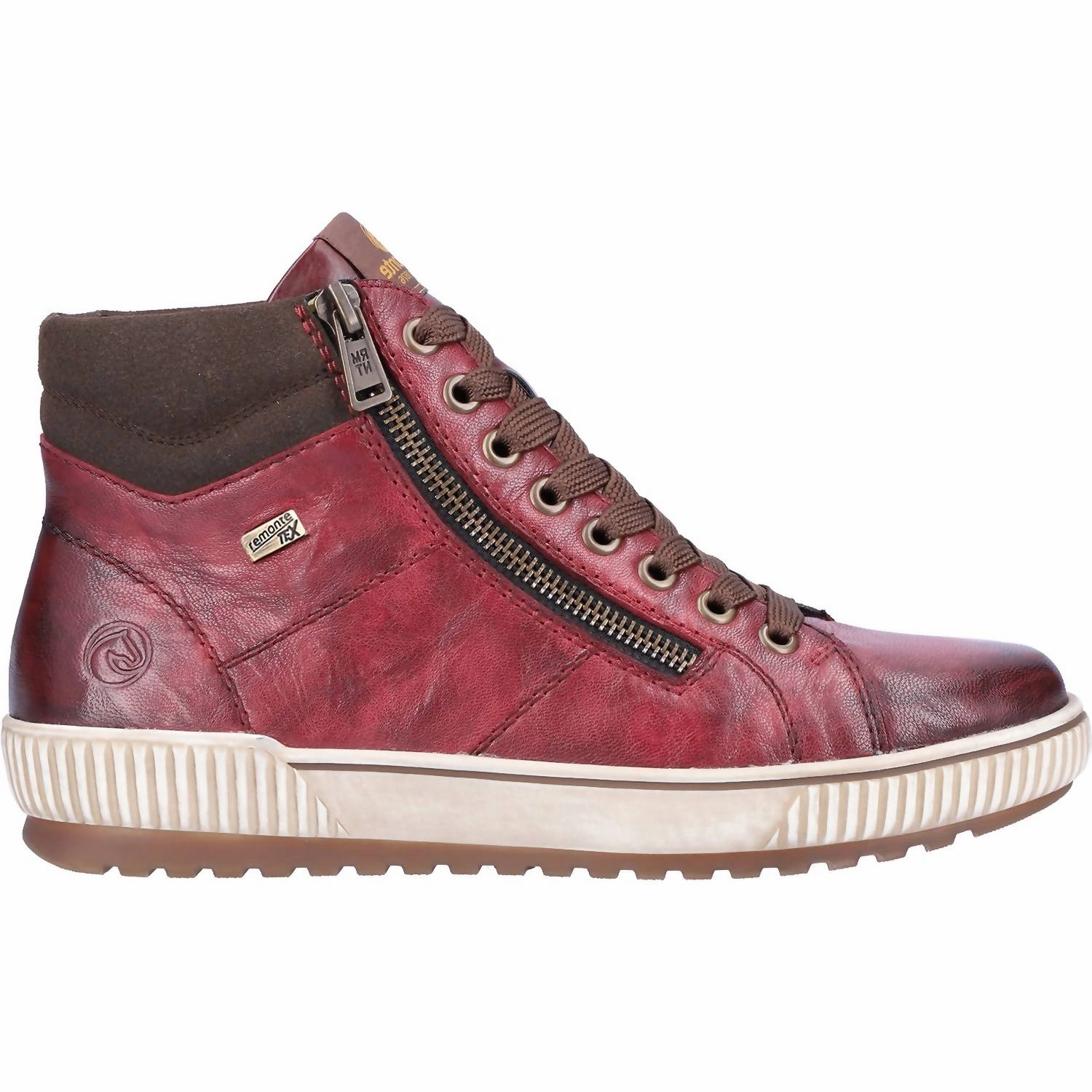 Eva Midsole Women's Maditta Leather Hight Top Sneaker In Chianti/moro/burgundy