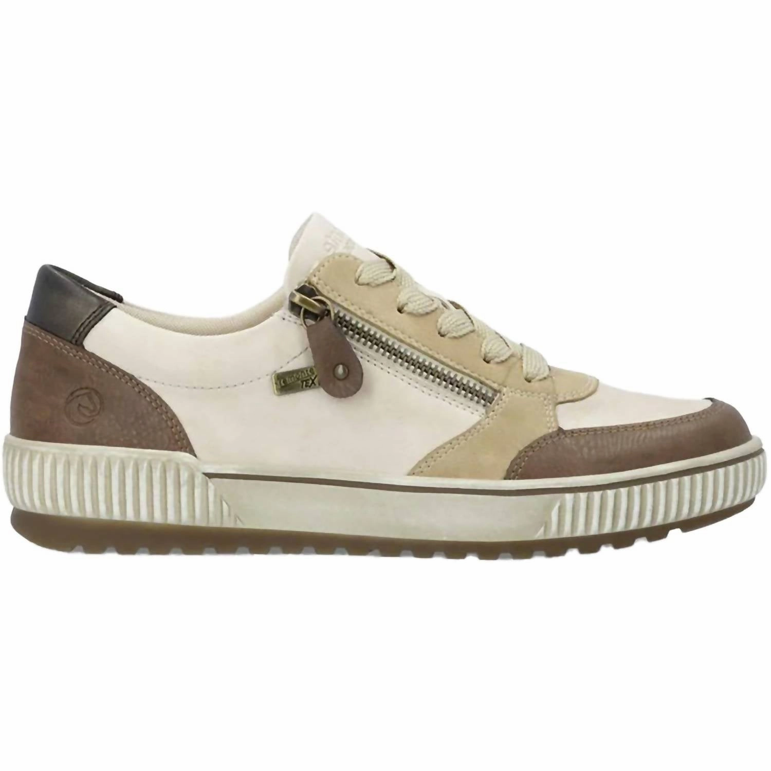 Women's Maditta Leather Sneaker In Chestnut/sand/marble Combi SlipResistantOutsole Fashion Essential