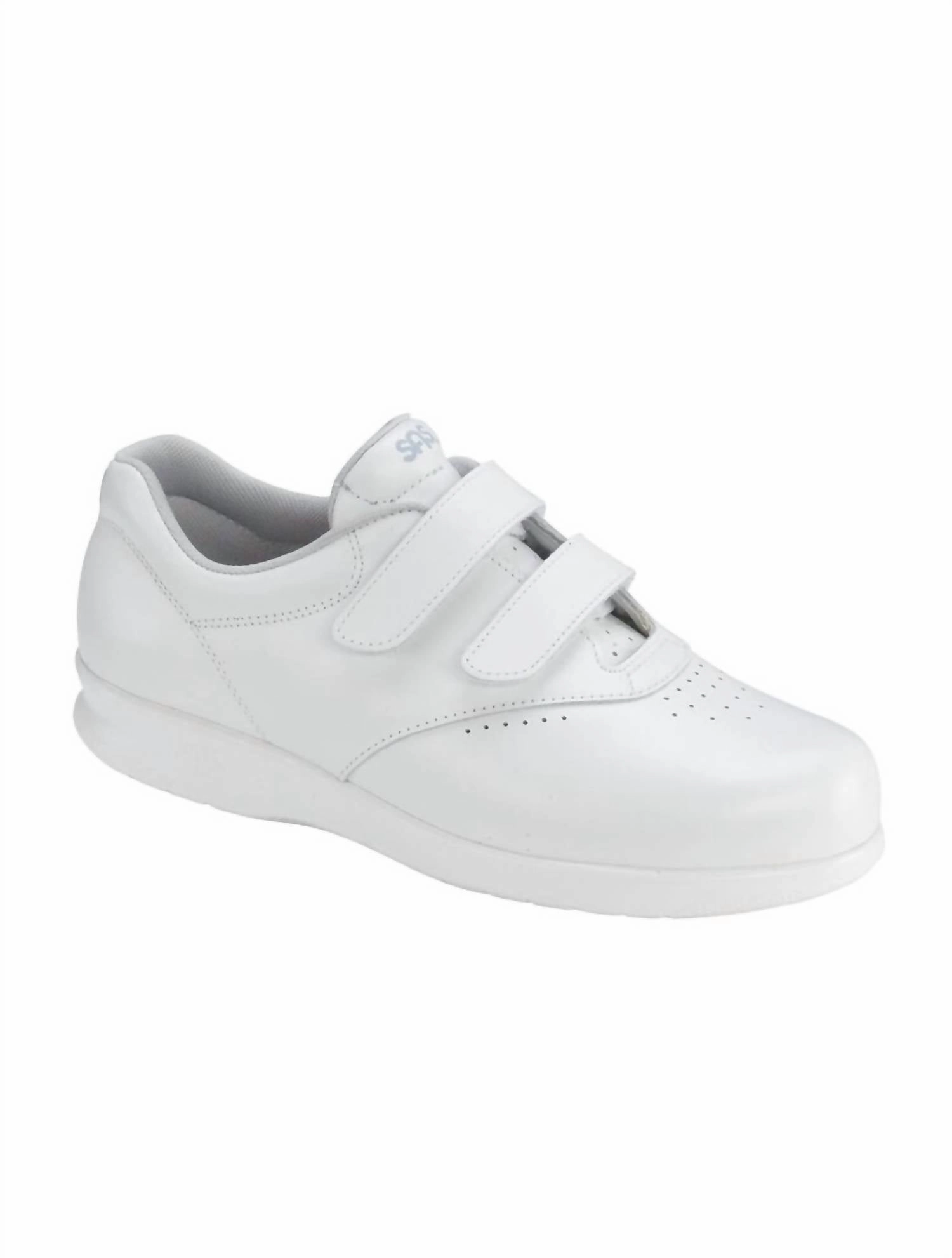Women's Me Too Walking Shoes - Double Wide In White Quick lacing Sneaker Storage