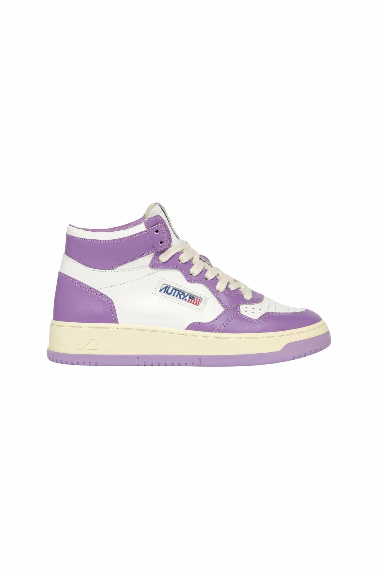 Adjustable Design Women's Medalist Mid Sneakers In White & Lavender