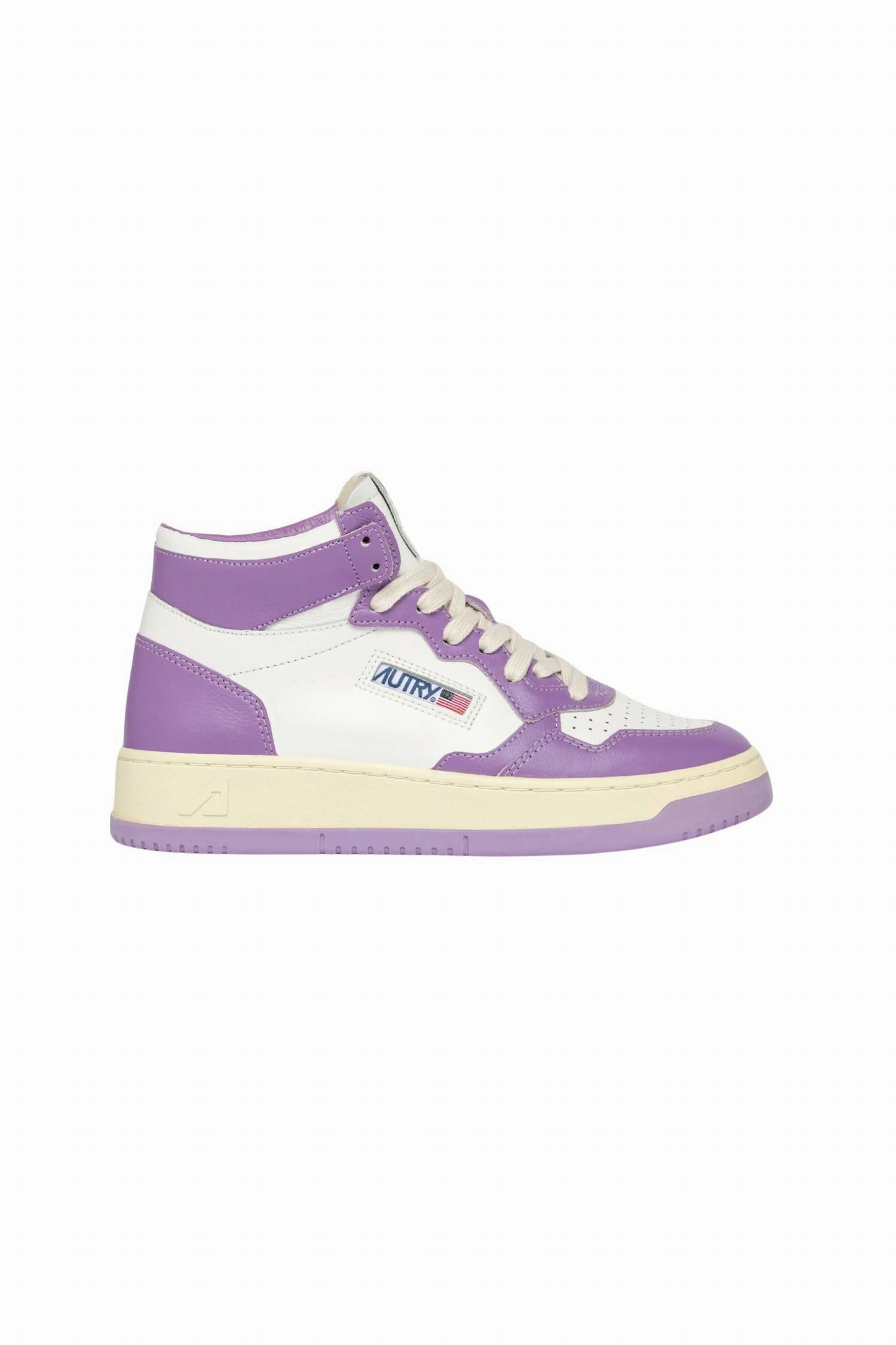 Ventilated Insole Women's Medalist Mid Sneakers In White & Lavender