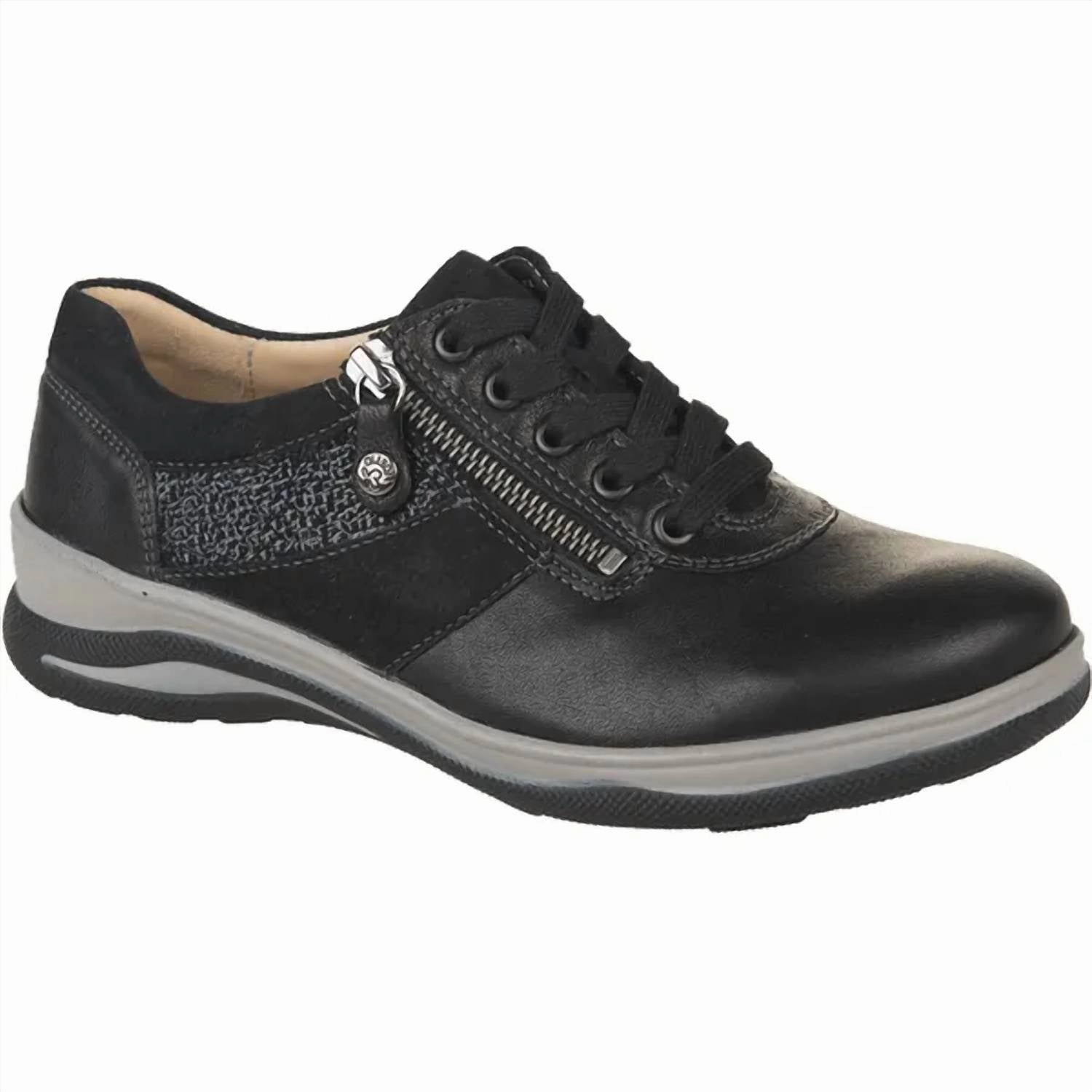Stitched Detailing Padded Power Women's Mitzy Sneaker In Black Rocky