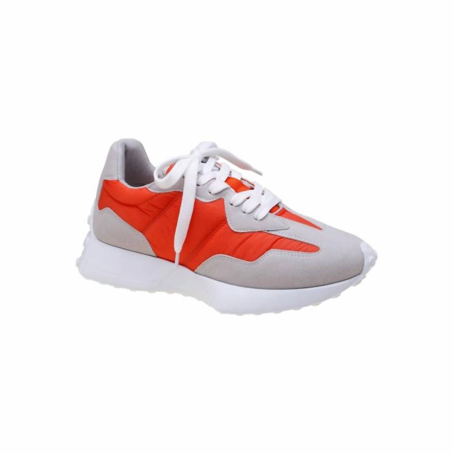 Women's Nylon Sneaker In Sunset Orange Travel Light Temperature Regulating Fabric