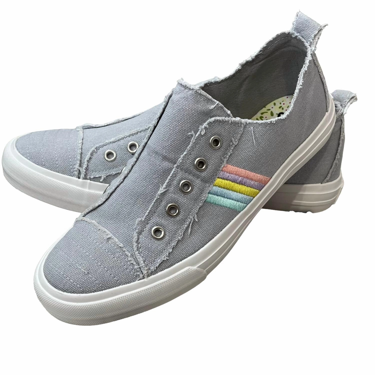 Aerobic Grip Responsive Bounce Foam Women's Over The Rainbow Sneakers In Grey