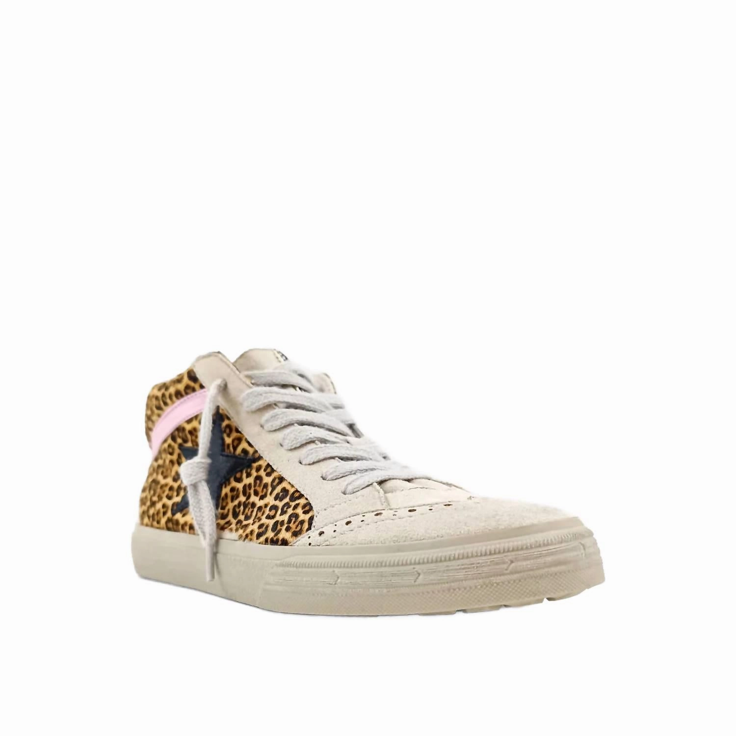 Style Move Lace   Up Style Women's Paulina Leopard Star Sneakers In Leo Hair