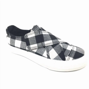 Women's Plaid Along Sneakers In White Sculpted materials