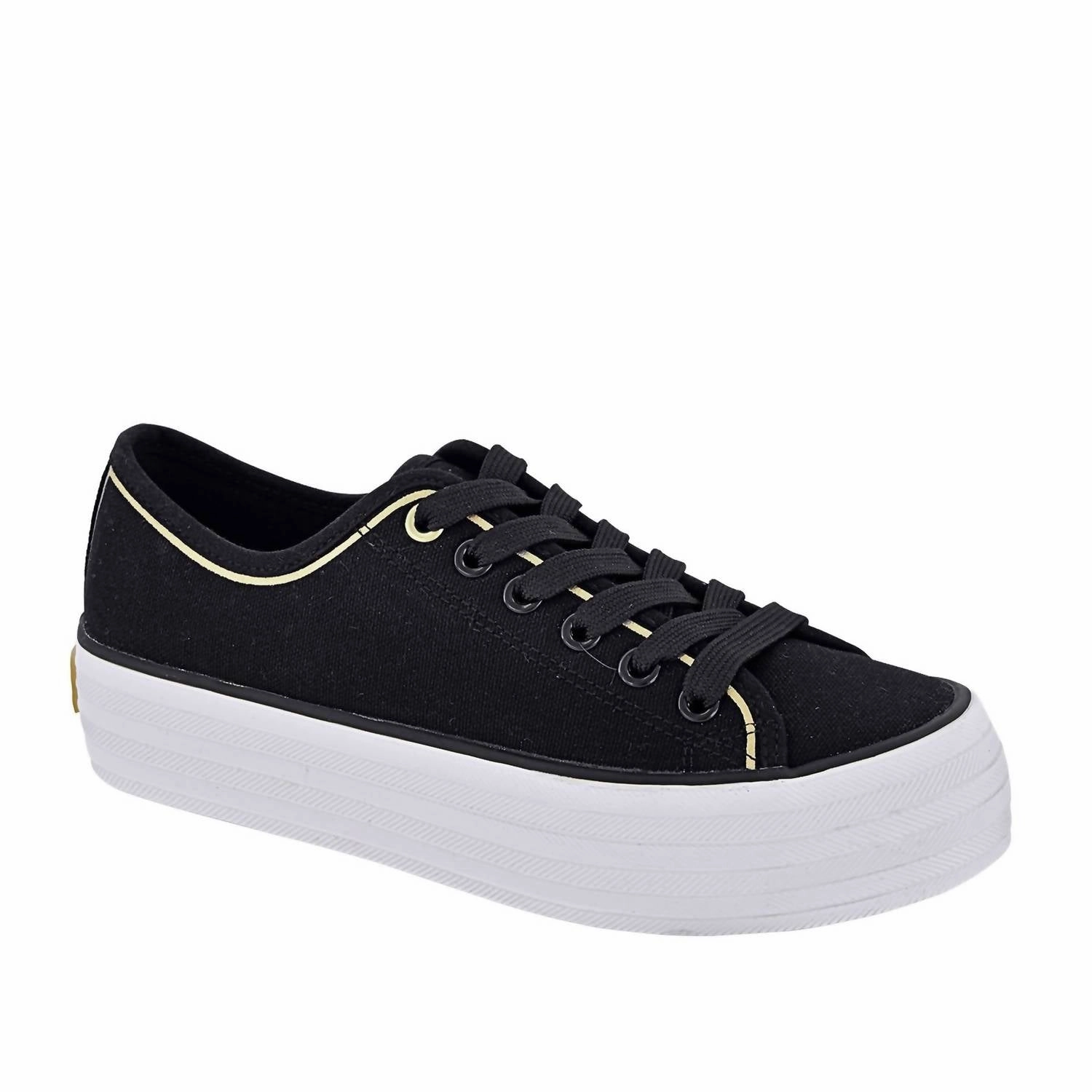 Anti   Bacterial Women's Platform Canvas Sneakers In Black
