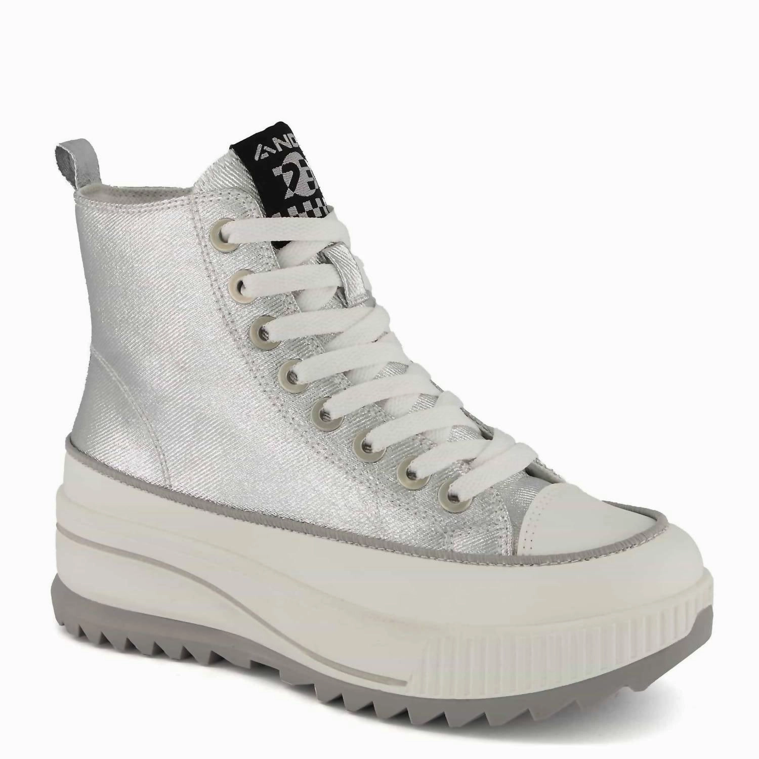 Core Fitness Strong Traction Women's Platform Metallic Sneaker Booties In Silver