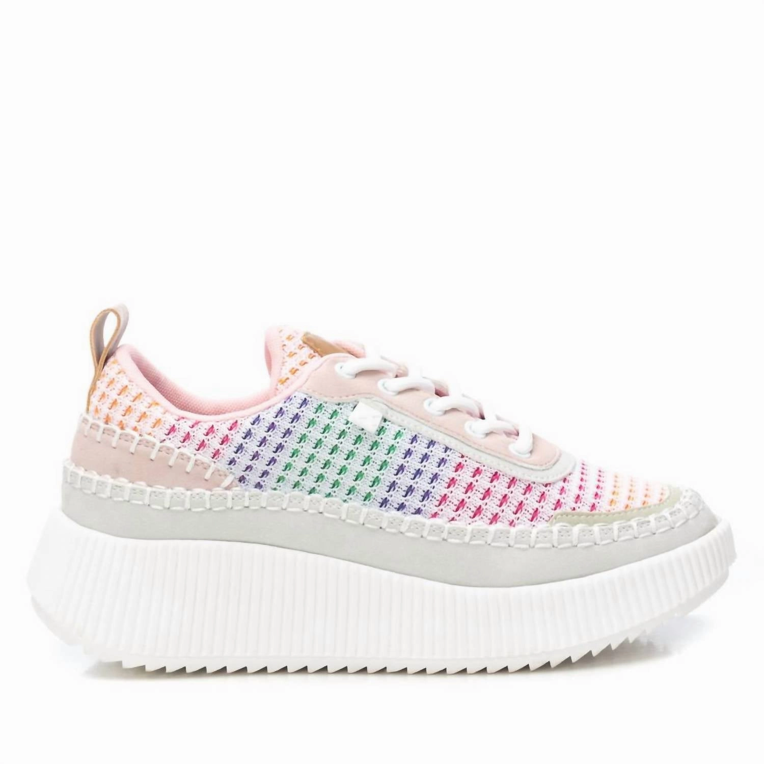 Light Structure Knit Upper Material Women's Platform Sneakers In Nude