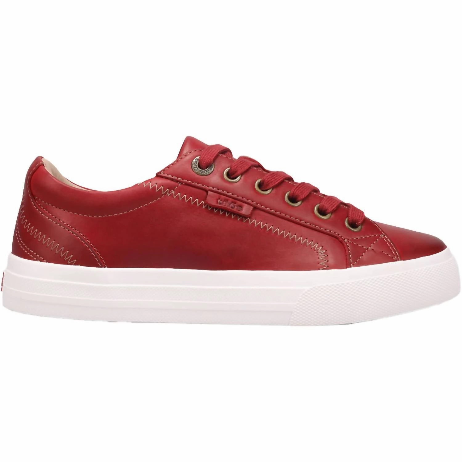 Boosted fit Weekend Mood Women's Plim Soul Lux Leather Sneaker In Red Leather