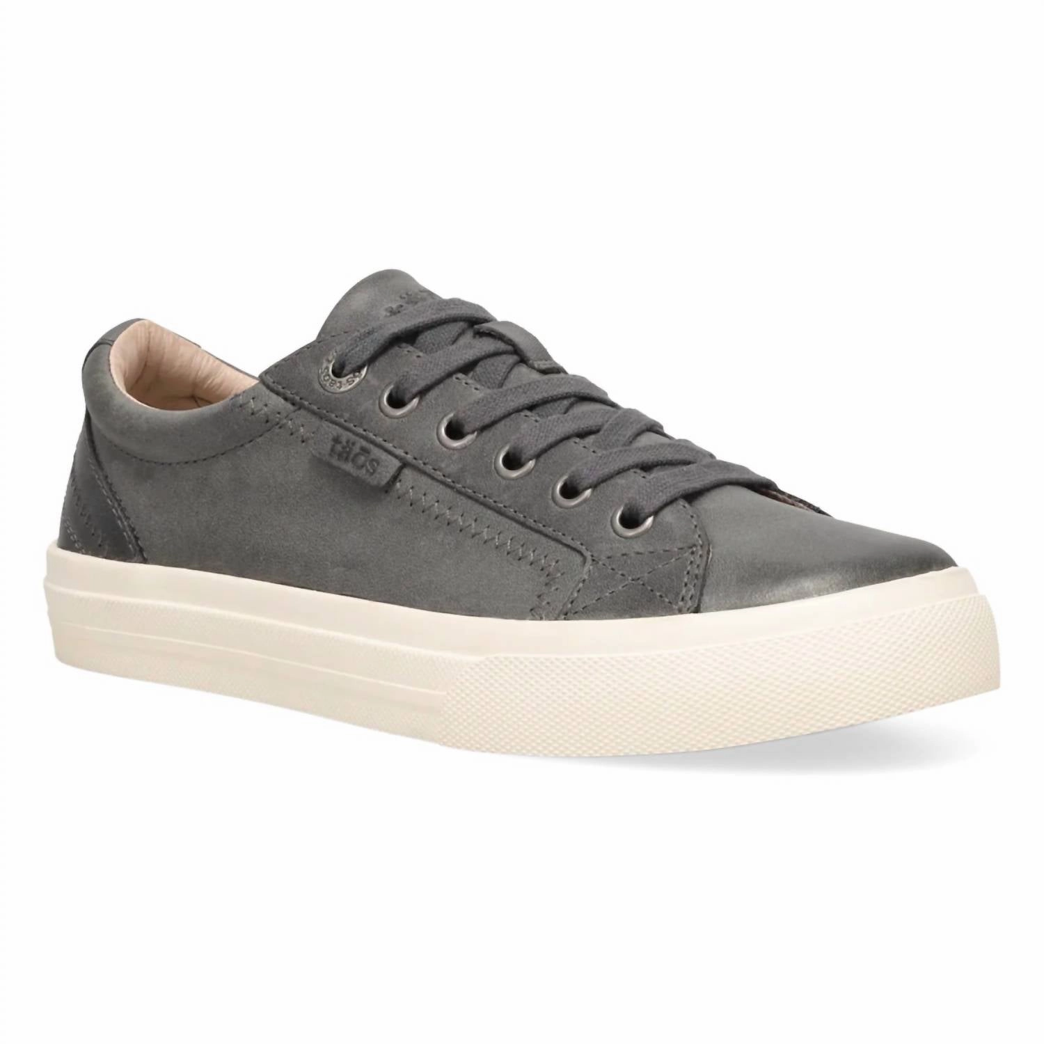 Elevated Comfort All   Day Wear Women's Plim Soul Lux Leather Sneaker In Steel