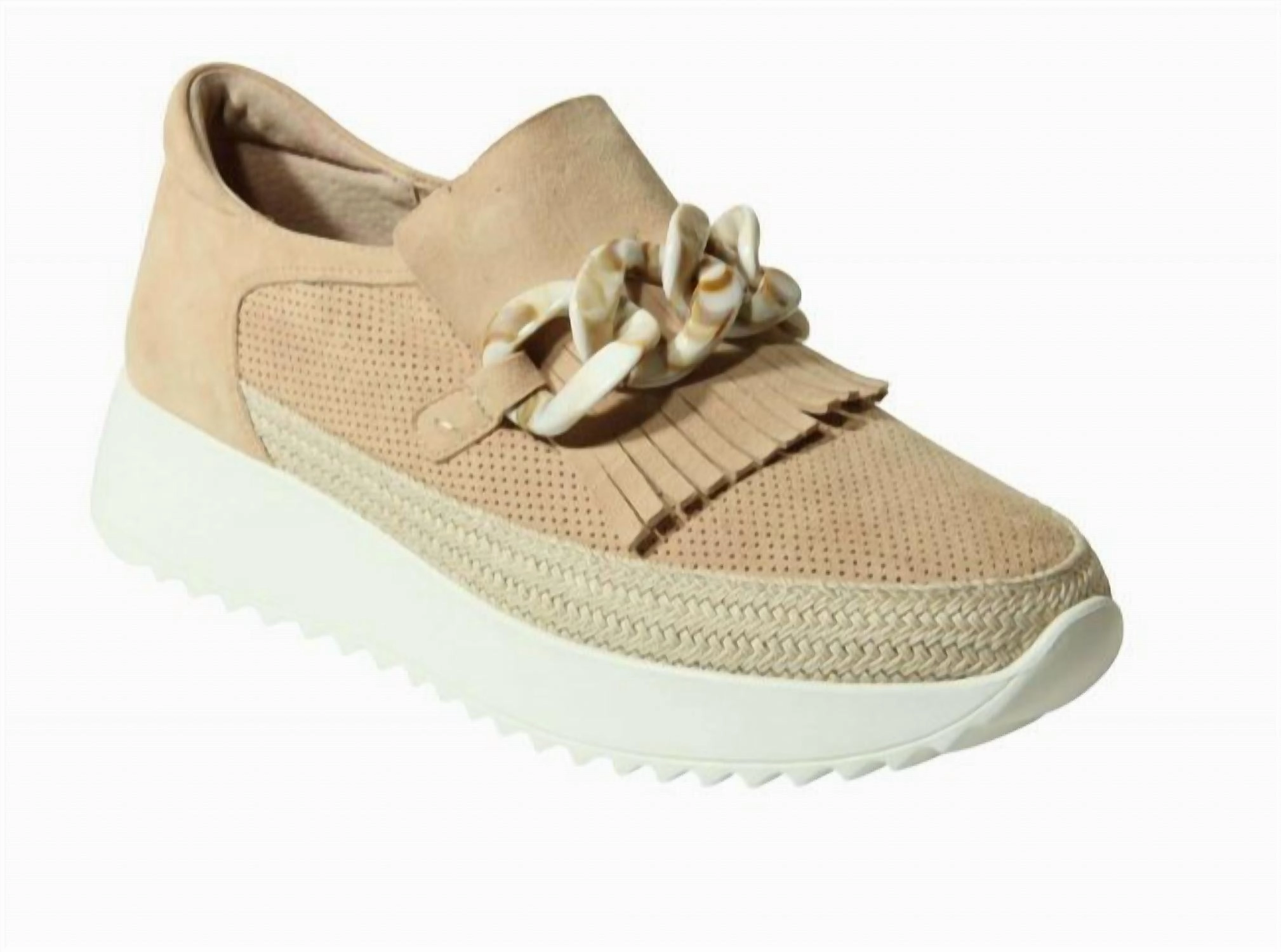 Elastic Gore Women's Qerene Sneaker In Nude Suede