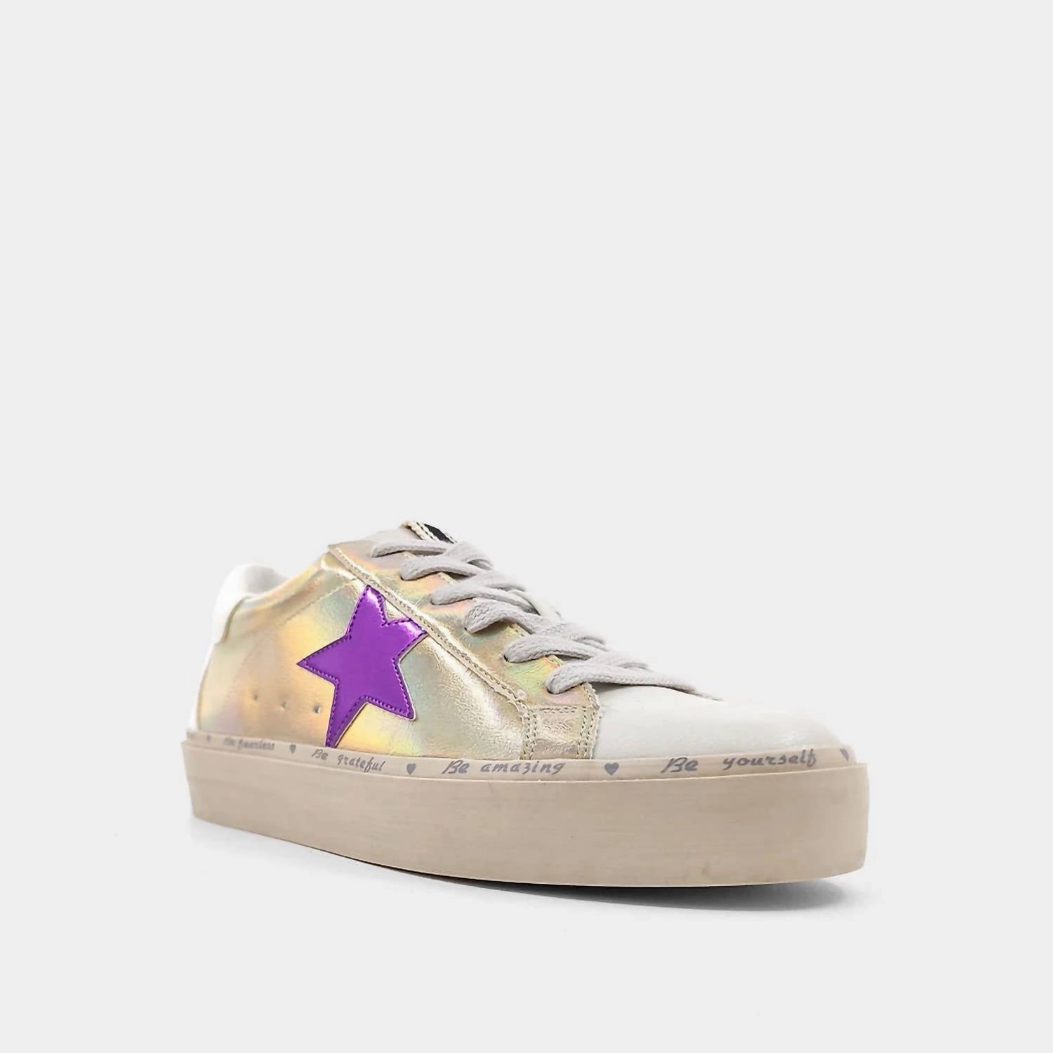 Deep Tread Pattern Women's Reba Sneaker In Iridescent Gold
