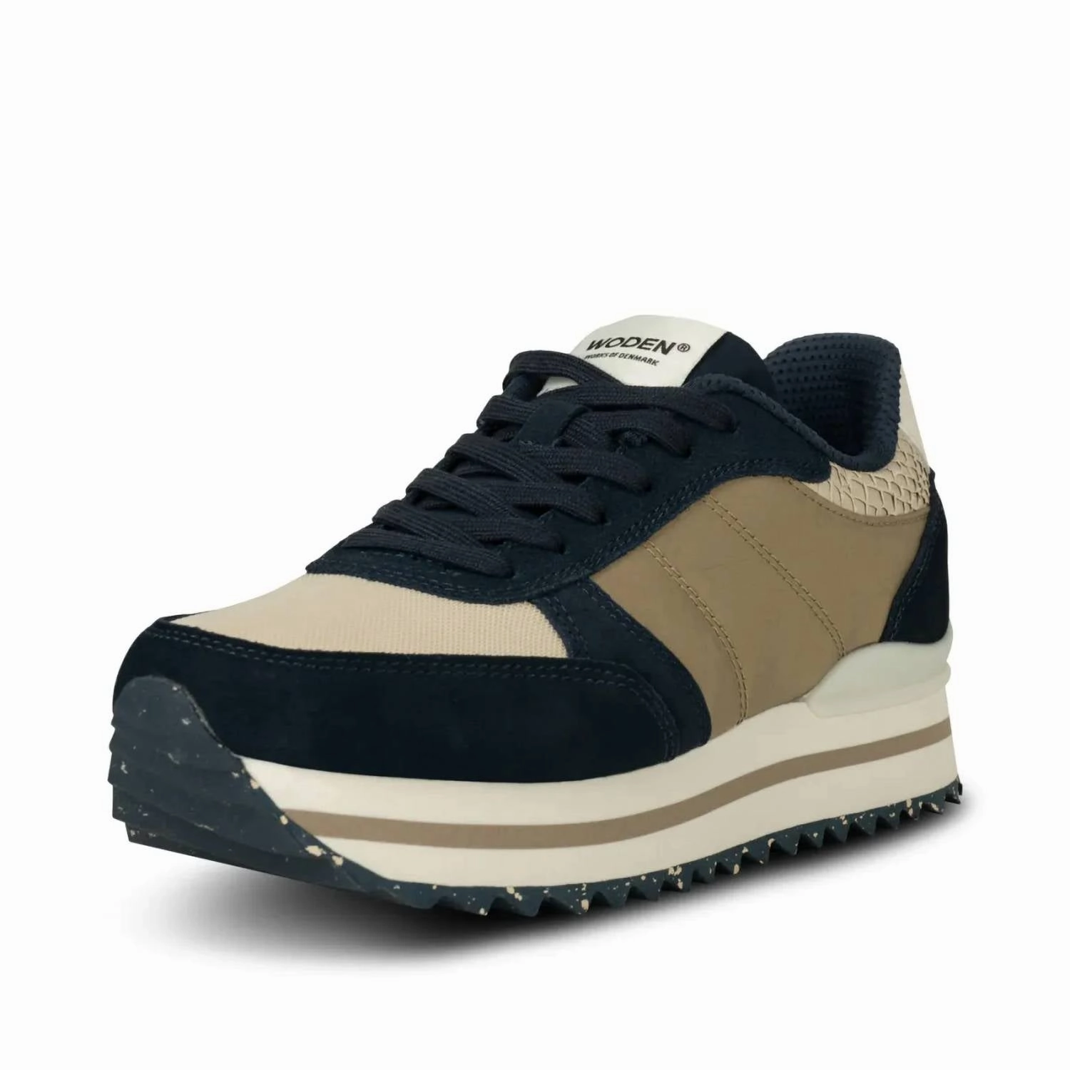 Women's Ronja Plateau Platform Sneaker In Navy Multi Flexible Outsole Reinforced Lace Holes