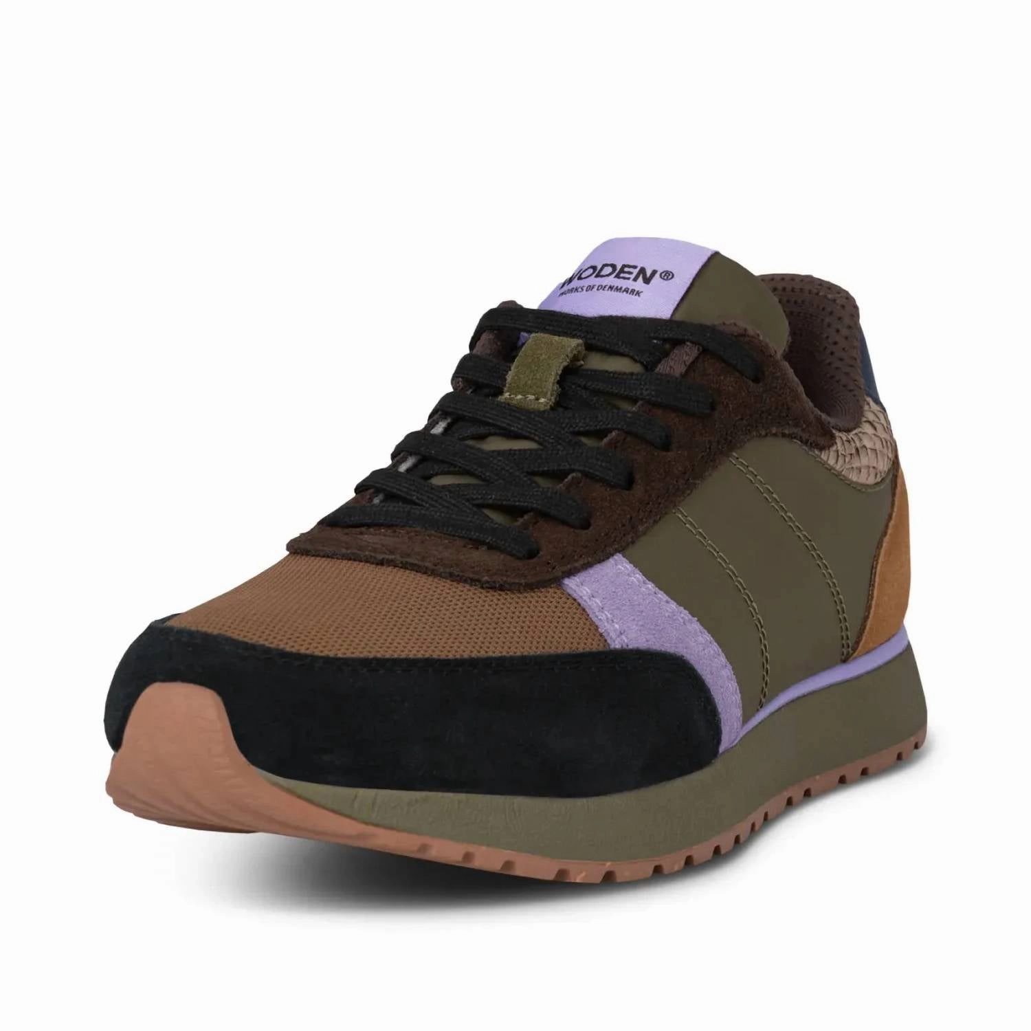 Flexible Upper Women's Ronja Sneaker In Dark Olive/orchid