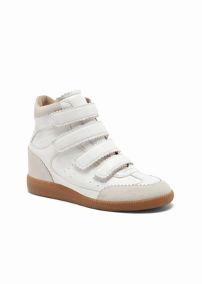 Women's Scarlett Wedge Sneaker In White Compression Midsole Comfort Soles