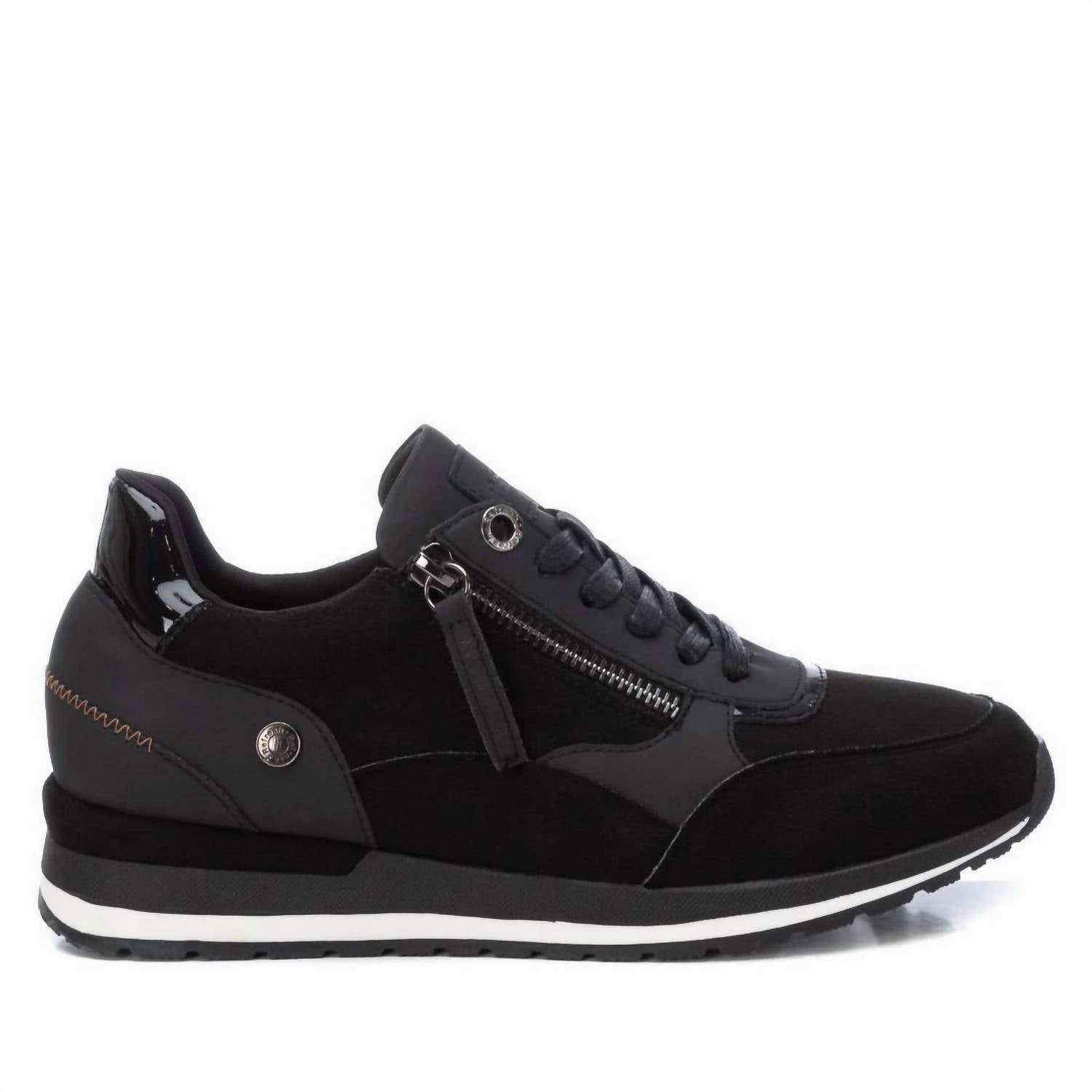 Workwear Look Women's Side Zipper Sneakers In Black