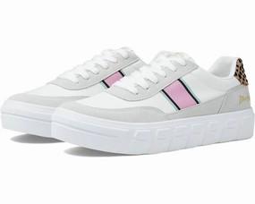 Women's Speedy Sneaker In White Fields/sand Pixie Leopard Grassland Modern Form Pressure Mapped Outsole