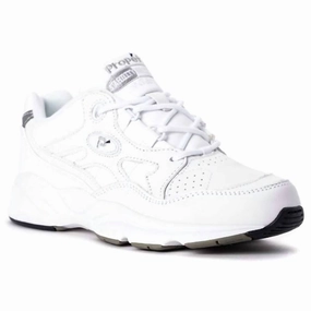 Women's Stability Walker Shoes - Standard Width In White All   Terrain Stretch tongue