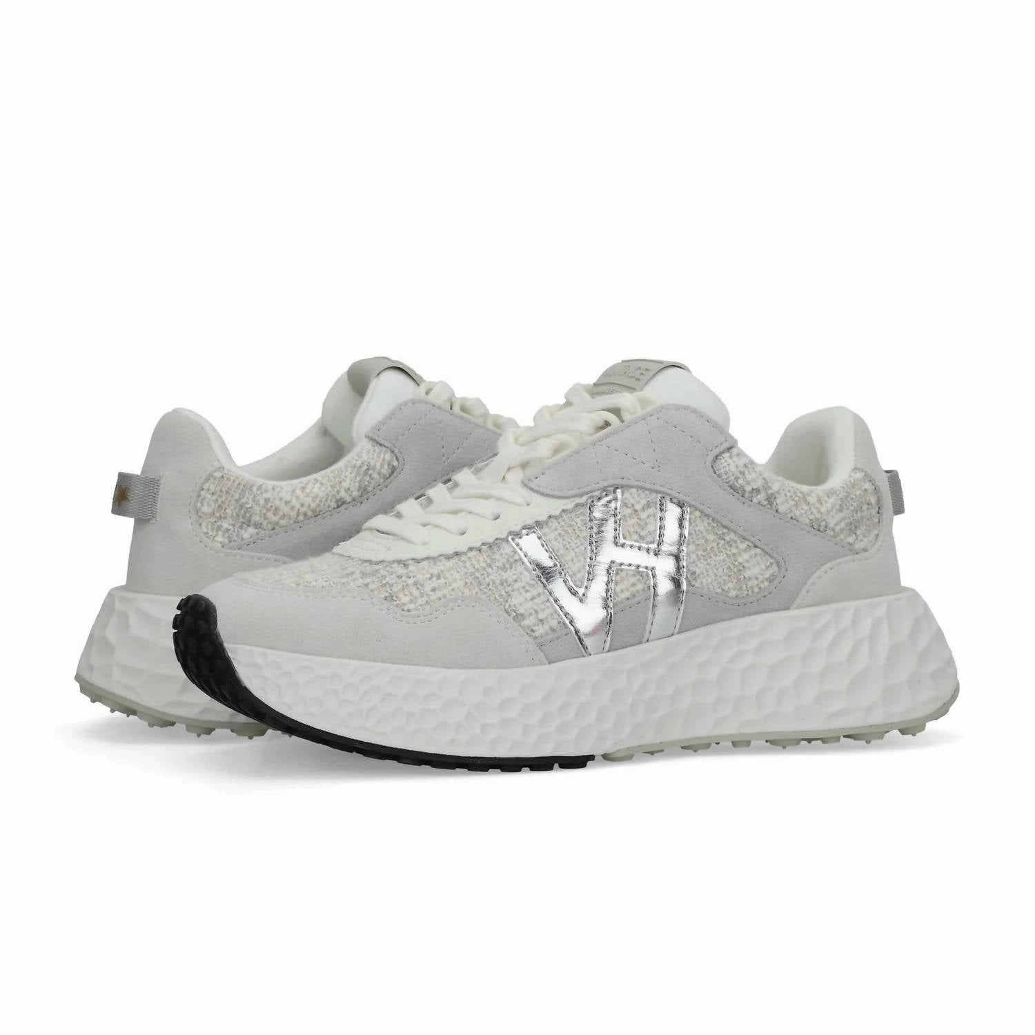 Women's Starling Fashion Sneakers In Grey Tweed Multi Moisture Wicking Fabric Non Marking Sole