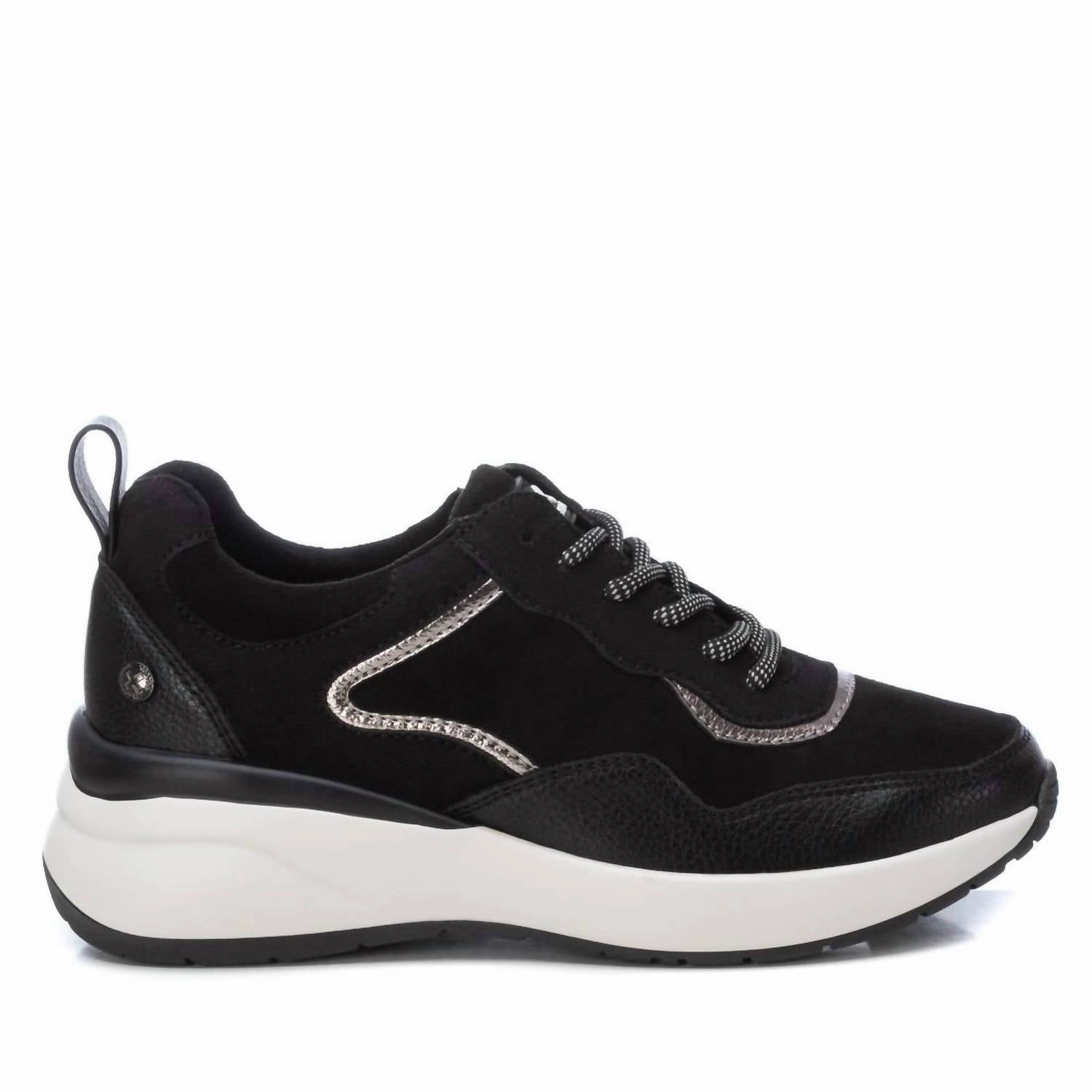Women's Suede Metallic Sneakers In Black Kinetic Stability Urban cushioning