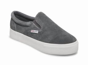 anti slip grip Women's Suede Slip-On Sneakers In Grey