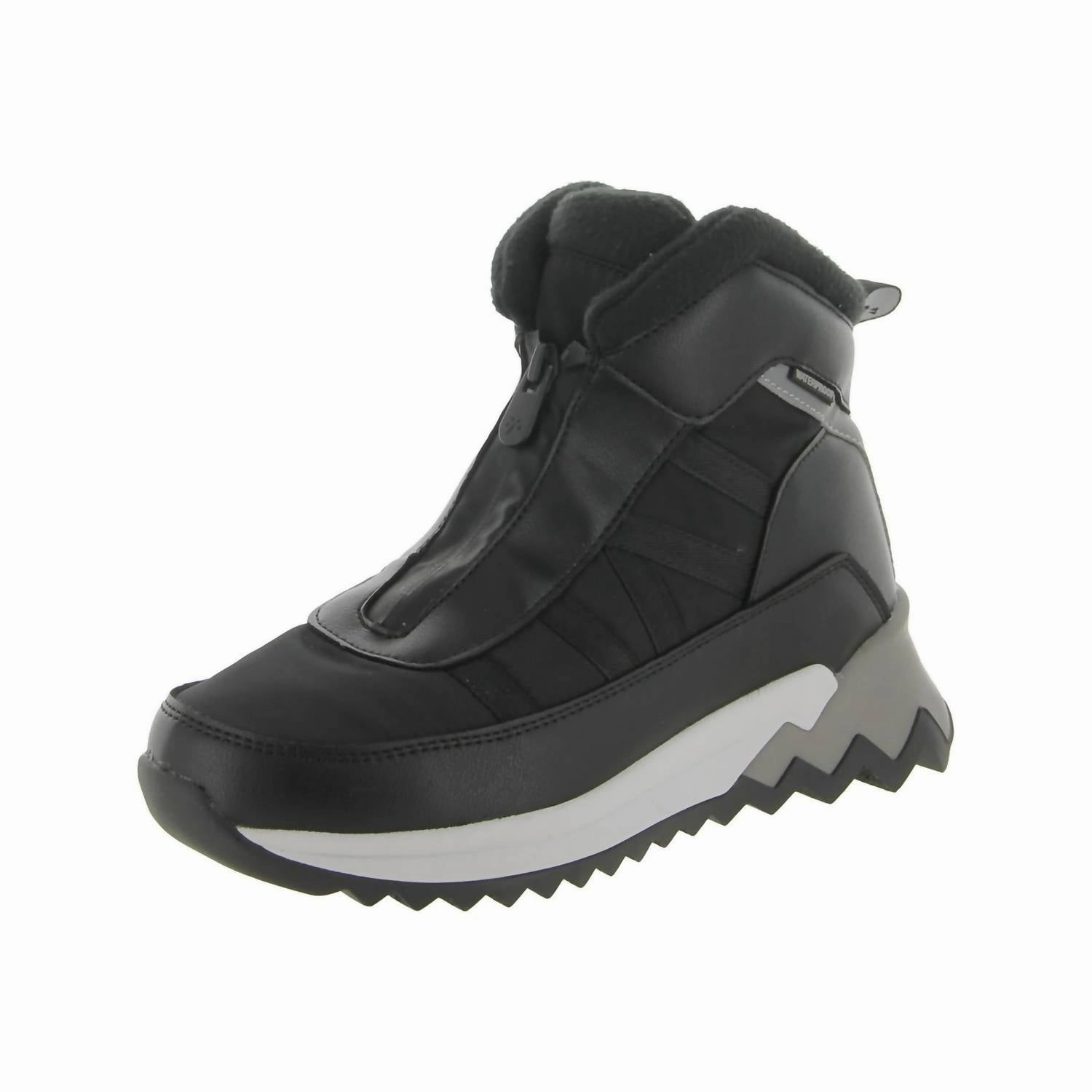 Agility Step Hydrophobic Upper Women's Swizzle Leather Sneakers In Black