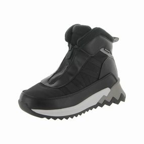 Agility Step Hydrophobic Upper Women's Swizzle Leather Sneakers In Black