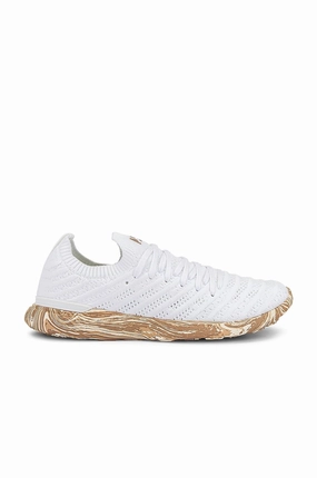 Women's Techloom Wave Sneaker In White/almond/marble Steady Grip hook and loop closure