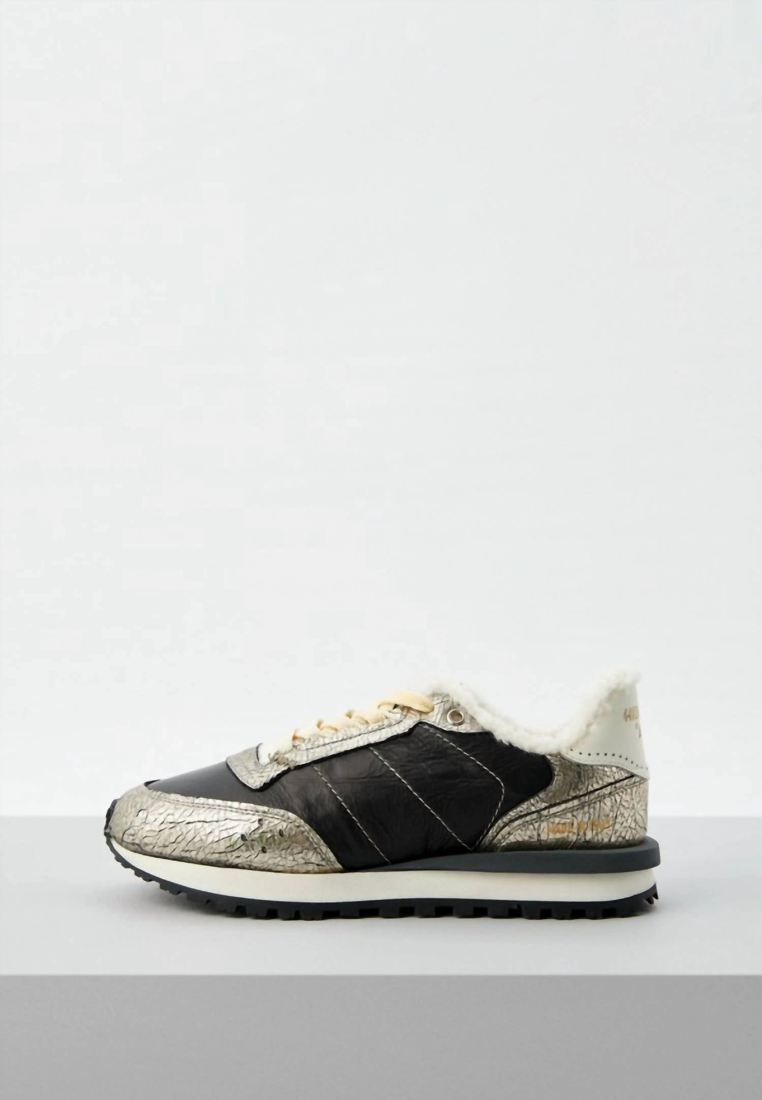 Women's Tenkei Prime Polar Fleece Art Sneaker In Platinum Crash Black Reinforced Eyestay Durability Reinforced Stitch Detail