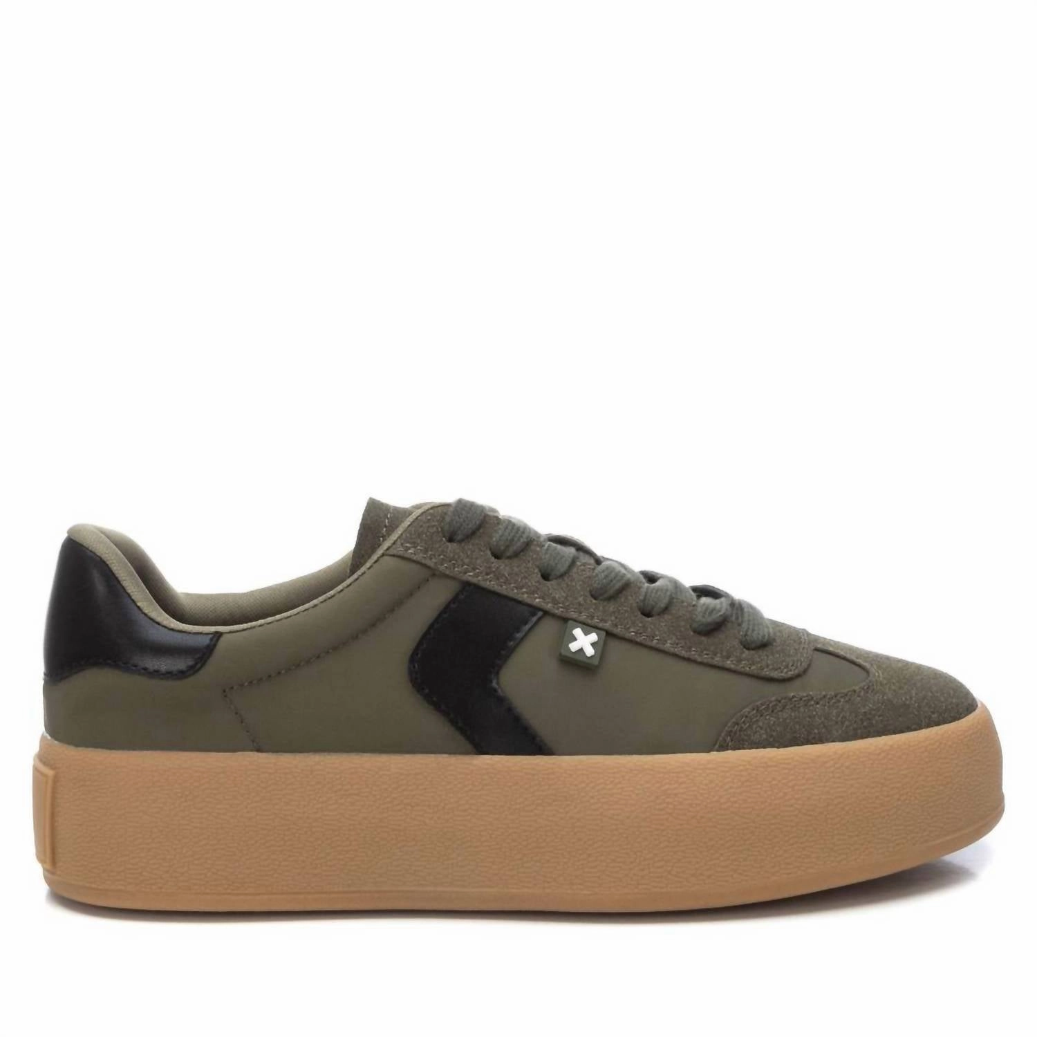 Women's Textile Sneakers In Khaki Shock Design