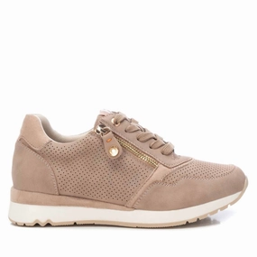 Cushioned Heel Counter Women's Trainer Sneakers In Beige