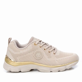 Women's Trainer Sneakers In Beige Supportive Control Non Slip Heel